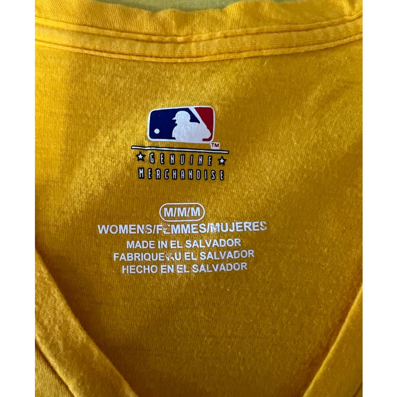 MLB Genuine Merchandise Yellow Pittsburgh Pirates V-Neck T-Shirt, Size M - Picture 5 of 6